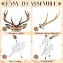 SiliFine Antler Mounting Kit European Mount Skull Hanger Deer Skull Mount Kit White 3D Modeled Replica Antler Compatible with Harvested and Shed Antlers Wall for Home Winter Decoration Gifts (1 Pack)
