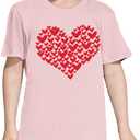 Toddler Valentine's Day Shirts Boys Girls Love Heart Graphic T-Shirt Valentine Short Sleeve Tee Tops