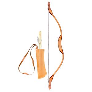 Youth Archery Bow and Arrow Set for Kids, 40" Handmade Wooden Bow and Arrow Prop Costume Cosplay Games Toys, Archery Set with 1 Bows 1 Quivers 5 Feather Arrows, Gifts for Kids Youth Adult Boys Girls