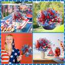Lyrow 24 Pcs Red Blue White Patriotic Artificial Flowers 4th of July 250th Anniversary Table Centerpieces Decor Fake Babys Breath Pick Stems Floral Arrangement for Veterans Memorial Day Home Outdoor