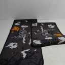 Halloween Kitchen Mats for Floor, Halloween Decorations Non Slip Backing Halloween Kitchen Rug Set of 2 Low-Profile Mat Halloween Decor for Home Party (1'5" x 3'11" (Rectangular), Black)