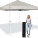 Pop Up Canopy Tent 8X8 FT,Easy Set-up Sade,Instant Shelter w/Canopy Cover,4 Ropes,Adjustable Straight Leg Heights Canopies,Outdoor Patio Tents for Parties,Commercial,Silver White
