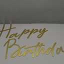 Yousoontic Happy Birthday Sign for Backdrop Large Happy Birthday Sticker Letter Acrylic Mirror Decal for Balloon Arch Party Sign Wall, Peel Off the Acrylic Film(23 x 20 Inches,Classic,Gold)