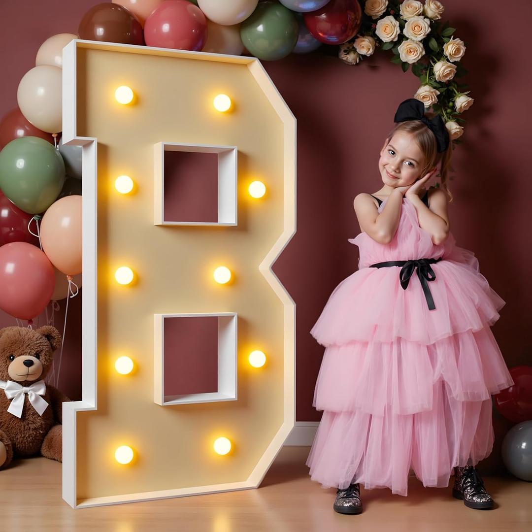 imprsv 4FT Marquee Letters Large Light Up Letters for Birthday Party Decor Wedding Decorations, Marquee B for Party Decoration, Large Signs Arch Kit Decorations
