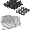66095 Cooking Grids With 66795 Flavorizer Bars Heat Deflector For Weber Genesis 2 Grill Parts,for Weber Genesis ii 300 Series,Replacement For Weber Genesis ii E-310 E-315 E-325 E-330 E-335 S-310