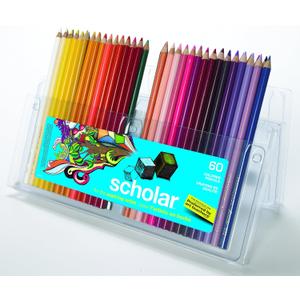 Prismacolor Scholar Colored Pencils, 60 Count - Vibrant Colors, Art Supplies, Drawing, Coloring, Holiday Gift for Kids, For Beginner Artists