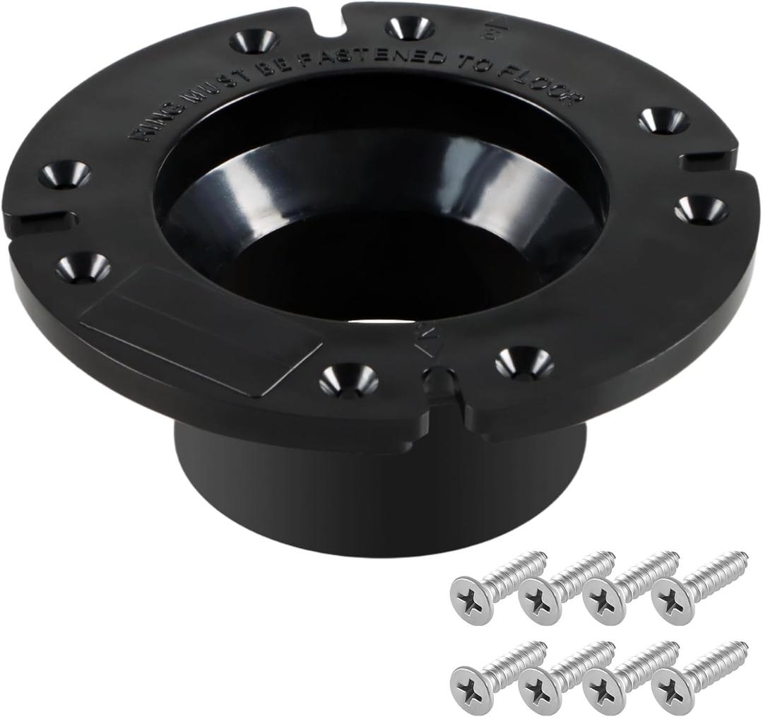 3" Socket Floor Flange RV Toilet Flange Compatible with Dometic/Sealand Gravity Discharge Toilets Fit 3" 4" or 5" Drainpipe Replace# 385345892