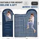 KingCamp 45F Kids Sleeping Bag, Lightweight Waterproof & Compact Flannel Sleeping Bags Cold Weather & Warm Youth Essentials Gear Accessories for Camping, Fits 10-12 Children up to 4'7"-5'5" Tall
