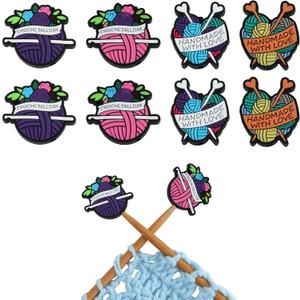 BEEFLYING 8 pcs Silicone Knitting Needle Stoppers Yarn Ball Knitting Needle Point Protectors Caps, Fit Sizes 2.5-6 mm Needles for Knitting Sewing Crocheting DIY Crafts