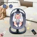 2-in-1 Baby Swing & Toddler Chair, Dual-Arm Support Rocking Seat up to 66 lbs, 3 Motion Modes, 8 Sounds, Touchscreen & Remote Control, Adjustable Recline, Dark Grey