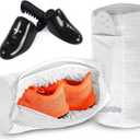 2PCS XXL Shoe Washing Machine Bag with Adjustable Shoes Trees - Heavy Duty Reusable Shoe Laundry Bag for Washer and Dryer - 360 Deep Clean & Protect Chenille Microfiber Sneakers Wash Bags - White