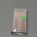 BTArtbox Press On Nails Almond - Short Gold Foil Press On Nails with Glue for Women, Semi-Transparent Soft Gel Glue On Nails in 16 Sizes - 32 Stick On Nails Kit, Gold End