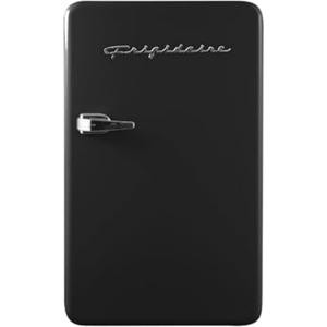 Frigidaire Retro Compact Refrigerator with Chiller, 3.2 cu ft Countertop Fridge, Built-In Bottle Opener, Rounded Corners, Premium, for Office, Bedroom, Dorm Room, Cabin, 18.5D x 20W x 31.5H (Black)
