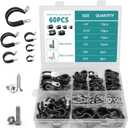 120 PCS Cable Clamps Set, Rubber Insulated Hose Clamps, 6 Sizes-1/4", 5/16", 3/8", 1/2", 5/8", 3/4 ", Assorted Sizes for Versatile Applications (with Screws)
