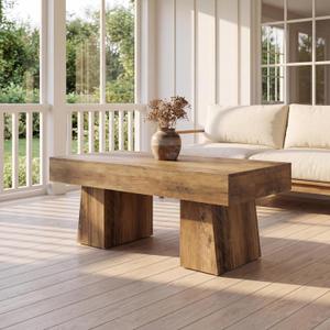 LITTLE TREE Rectangle Coffee Table, 47 Inches Coffee Table for Living Room, 47.24" W x 23.62" D x 19.68" H