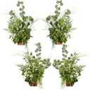 Ling's moment 17.5" Tall Free-Standing Artificial Flowers Arrangements 4 pcs Wedding Aisle Runner Chair Decorations White & Green Centerpieces for Ceremony Reception Rose Floral Party Outdoor