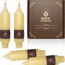 Short Taper Candles Set of 4  5 Inch Unscented Tapered Candles,Yellow Smokeless Candle Sticks Handmade Taper Candles for Wedding Home Decor Dinner