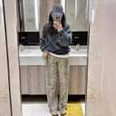 YELLOOP Leopard Print Jeans Y2k Jeans Leopard Jeans Grunge Y2k Pants Womens Baggy Jeans 2000s Leopard Pants (Brown, L)