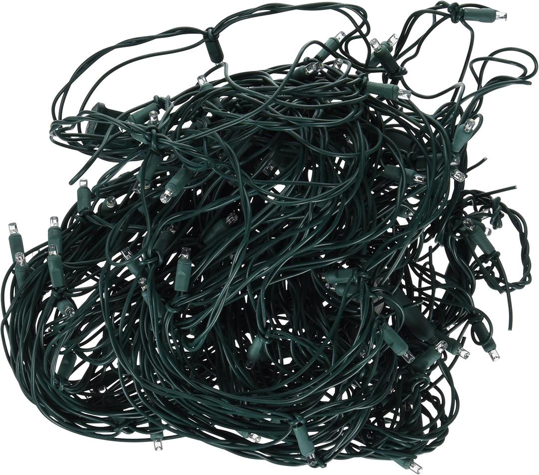 Vickerman 120-Light 4-Feet by 6-Feet LED Cool White Green Wire Wide Angle Net