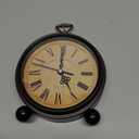 Vintage Analog Alarm Clock, 5.25 inch Small Silent Desk Clock with Night Light, Battery Operated for Table, Bedroom, Bedside, Living Room, Gift Clock (Classic2046)