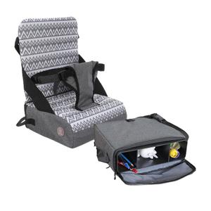 Dreambaby Grab N Go Travel Booster Seat  Portable Toddler High Chair for Dining (6M-5Y) with Storage & Shoulder Strap (Ash)