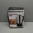 Elite Gourmet EC812 Electric 12-Cup Coffee Percolator with Keep Warm, Clear Brew Progress Knob Cool-Touch Handle Cord-less Serve, Stainless Steel