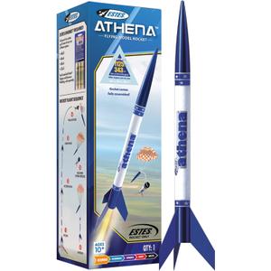 Estes 2452 Athena Rocket-Building Kit, Prebuilt Beginner Flying-Rocket Model Kit for Ages 10+, Blue