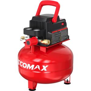 ECOMAX Pancake Air Compressor, 3 Gallon Portable Tank Oil-free, Quiet 110 PSI MAX Pressure and 1/3 HP