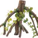 AQUA KT Reptile Corner Climbing Branch with Plant Snake Climb Tree for Bearded Dragon Lizard Hermit Crab Crested Gecko Leopard Chameleon Frog Terrarium Habitat