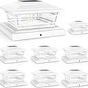 APONUO 5x5 Solar Post Cap Lights White, 8 Pack Solar Fence Post Lights - Adjustable Brightness Warm White, IP64 Waterproof, Vintage Edison Bulb - Fits 4x4 5x5 6x6 Wood Vinyl Fence & Deck Posts