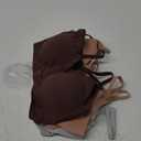 DEANGELMON V Neck Bra Padded Seamless Adjustable Straps Bralettes Everyday Basic Sleeping Bras Multiple Pack (Medium, Brown,gray,apricot,pink)