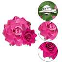 Topbuti Rose Hair Clip Flower Hairpin Brooch Floral Clips, 4 Pcs Fabric Rose Flowers Hair Clips Mexican Hair Flowers Pin up Headpieces for Woman Girl Wedding Party Mother's Day (Hot Pink)