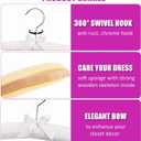Amber Home 10 Pack Large Ivory Satin Padded Hangers, 17" Non-Slip Cushioned Hangers for Sweaters, Silk Dress, Wedding Dress, Bridal Gown, Cashmere, 17"W x 6.5"H x 1.6"D