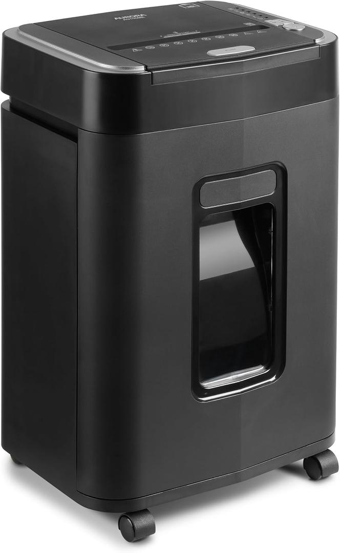 Aurora Commercial Grade 150-Sheet Auto Feed Heavy Duty Micro-Cut Paper and Credit Card Shredder with 6.3 Gallon Pullout Basket / 60 Minutes Continuous Run Time/P-4 Security Level