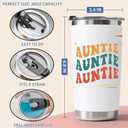 Cool Aunt Gifts from Niece Nephew - Best Auntie Birthday Gifts Ideas, Insulated Stainless Steel Coffee Tumbler Cup 20 OZ White