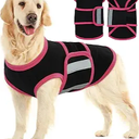 Allroaring Dog Anxiety Vest, Soft Dog Calming Shirt, Reflective AntiAnxiety Vest Breathable Pet Anxiety Jacket Wrap for Fireworks, Thunderstorms, Separation, Travle, Vet Visits, Black XS