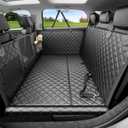 REEVAA Dog Car Seat Cover for Back Seat, Hard Bottom Dog Hammock, Pet Bed Extender for 2-4 Large/ Medium Dogs, Waterproof Seat Protector, Universal L Size Fits for SUV Medium Truck, Black