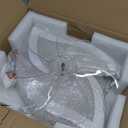 27" White Geometric Ceiling Fan with Light Remote Control, 3 Light Color 6 Speeds Flush Mount Low Profile Ceiling Fan with Light for Bedroom Kitchen