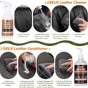 LISRUX Leather Cleaner and Conditioner Kit-2×18oz, Leather Cleaner for Car Seats, Furniture, Couches, Shoes & Boots, pH-Balanced, Restores & Protects All Leather For Natural, Synthetic, Faux, Pleather
