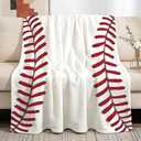 Pindola Cute Baseball Texture Throw Blanket Warm Lightweight Soft Cozy Warm Home Decoration 60"x50" for Teen