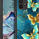 GUAGUA for Samsung Galaxy A23 4G/5G Case Glow in The Dark, Samsung A23 Phone Case, Cute Blue Butterfly Noctilucent Luminous Shockproof Protective Phone Case for Galaxy A23 6.6'' Women Men Gifts, Blue