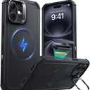 ESR for iPhone 16 Plus Case with Stash Stand, Camera Control, 23FT Military-Grade Shock-Absorbing Drop Protection, Compatible with MagSafe Accessories, Magnetic Cyber Series, Black