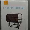 Stander EZ Adjust Bed Rail, Adjustable Senior Bedrail and Safety Assist Railing for Elderly Adults with Organizer Pouch, ASTM Safety Approved Guard-Rail, Black
