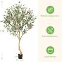 Realead 7FT Olive Trees Artificial Indoor - Tall Faux Olive Tree 7 Feet with Realistic Leaves and Natural Wood Trunk - Potted Fake Olive Tree for Modern Home Office Living Room Floor Decor Indoor