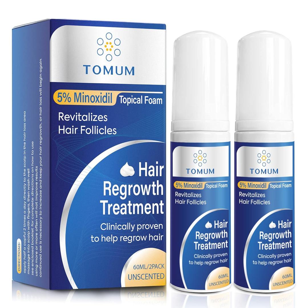 5% Minoxidil Foam for Men & Women Hair Regrowth, Fast-Absorbing Lightweight Minoxidil Treatment for Thinning Hair, Receding Hairline & Balding, Non-Greasy Unscented Hair Growth Foam (4.11 Fl Oz (Pack of 1))
