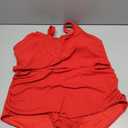 Plus Size 2 Piece Swimsuit - Womens High Waisted Bikini Tummy Control Bathing Suit Ribbed 2025 Swimwear (Red) 22W