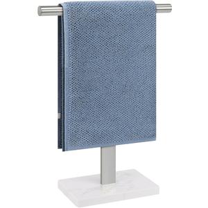 BathAce Hand Towel Holder, TShape Hand Towel Stand for Bathroom, Hand Towel Rack Bar Standing for Vanity Kitchen Countertop, 304 Stainless Steel (Marble Base, Brushed)