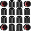 Tire Valve Stem Caps The Upgraded Version has a Sealing Ring for Car, Motorbike, Trucks, Bike, Bicycle Black (24)