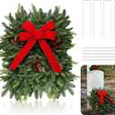 Christmas Grave Blanket Set Winter Grave Blanket Graveside Flowers for Winter Greenery Cemetery Decoration 28 x 24 Inches