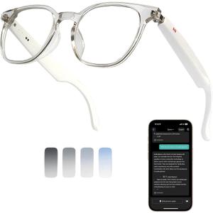 Smart Bluetooth Glasses, AI Voice Translation Eyewear with Integrated Speakers and Microphone, Hands-Free Calling & Music for Sports, Driving and Business, IP65 Rated, Unisex Design